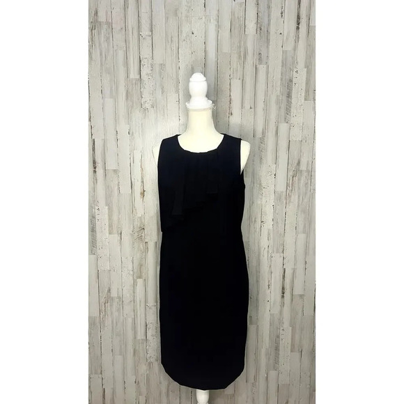 Calvin Klein Women's Black Sleeveless Sheath Dress Size 8 Midi Formal‎ Workwear - Picture 1 of 6